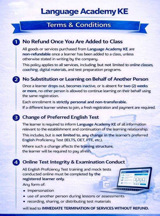 Our Terms & Conditions 